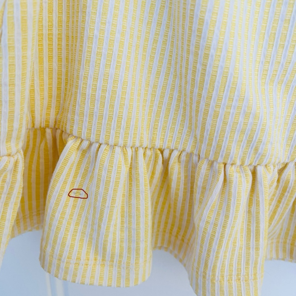 Vince Camuto Yellow Striped Kids Sundress with Navy Accents | Girls 5T - Picture 5 of 6